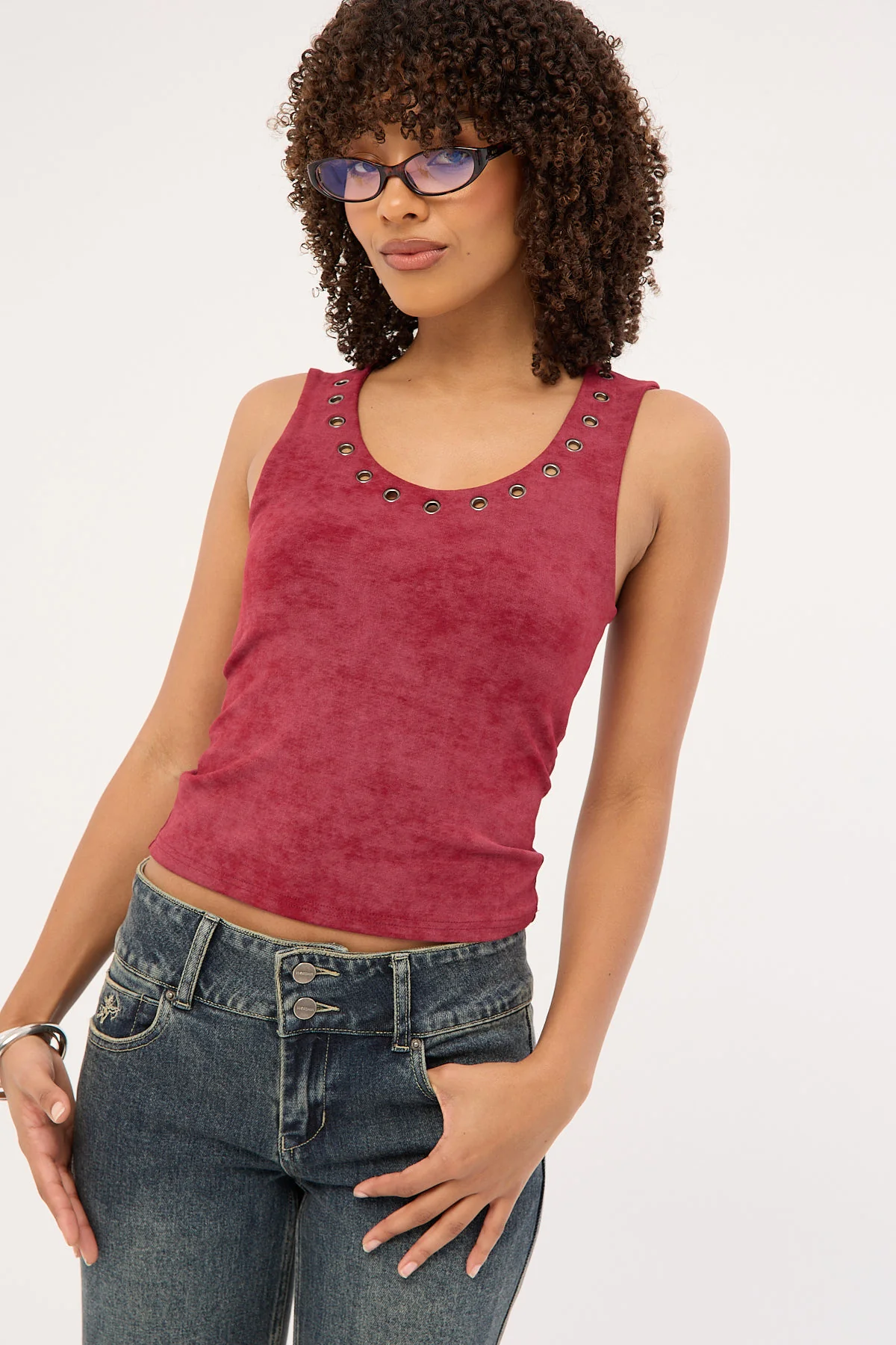 Rusty Eye Let Loose Tank Top Cranberry - Image 7