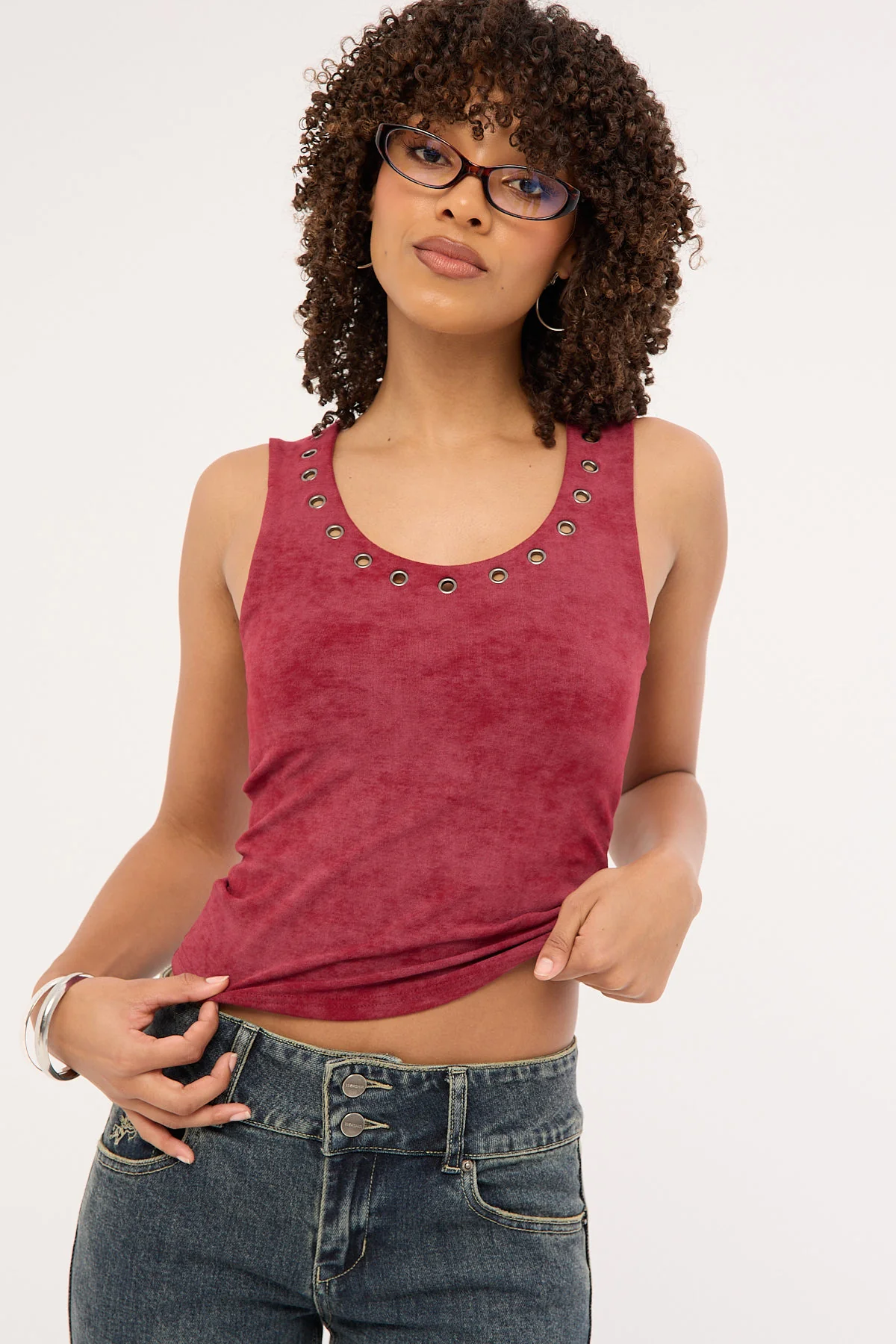 Rusty Eye Let Loose Tank Top Cranberry - Image 8