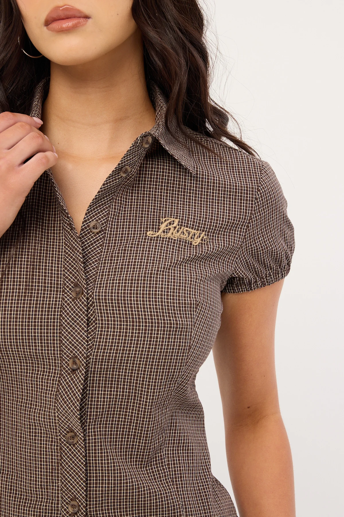 Rusty Missy May Check Shirt Java Plaid - Image 3
