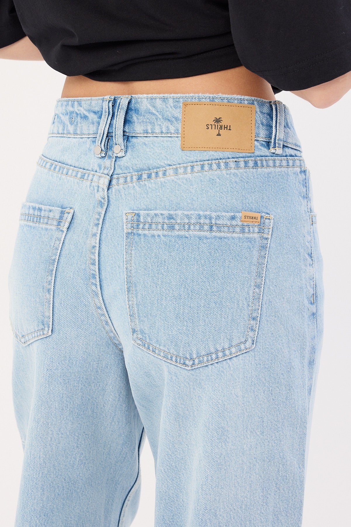 Thrills Billie Low Baggie Jean Ash Blue - Image 6