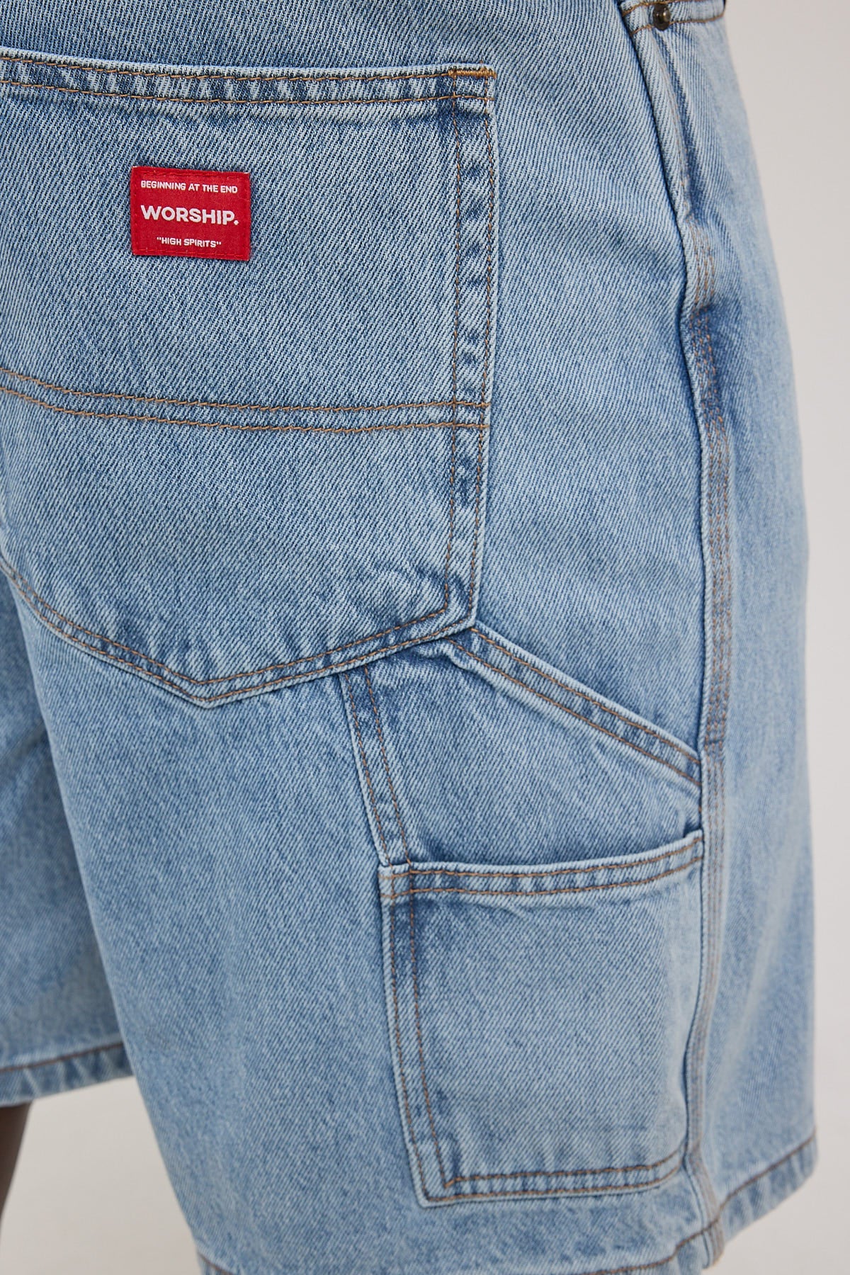 Worship Carpenter Jean Short Worship Worn Blue - Image 6