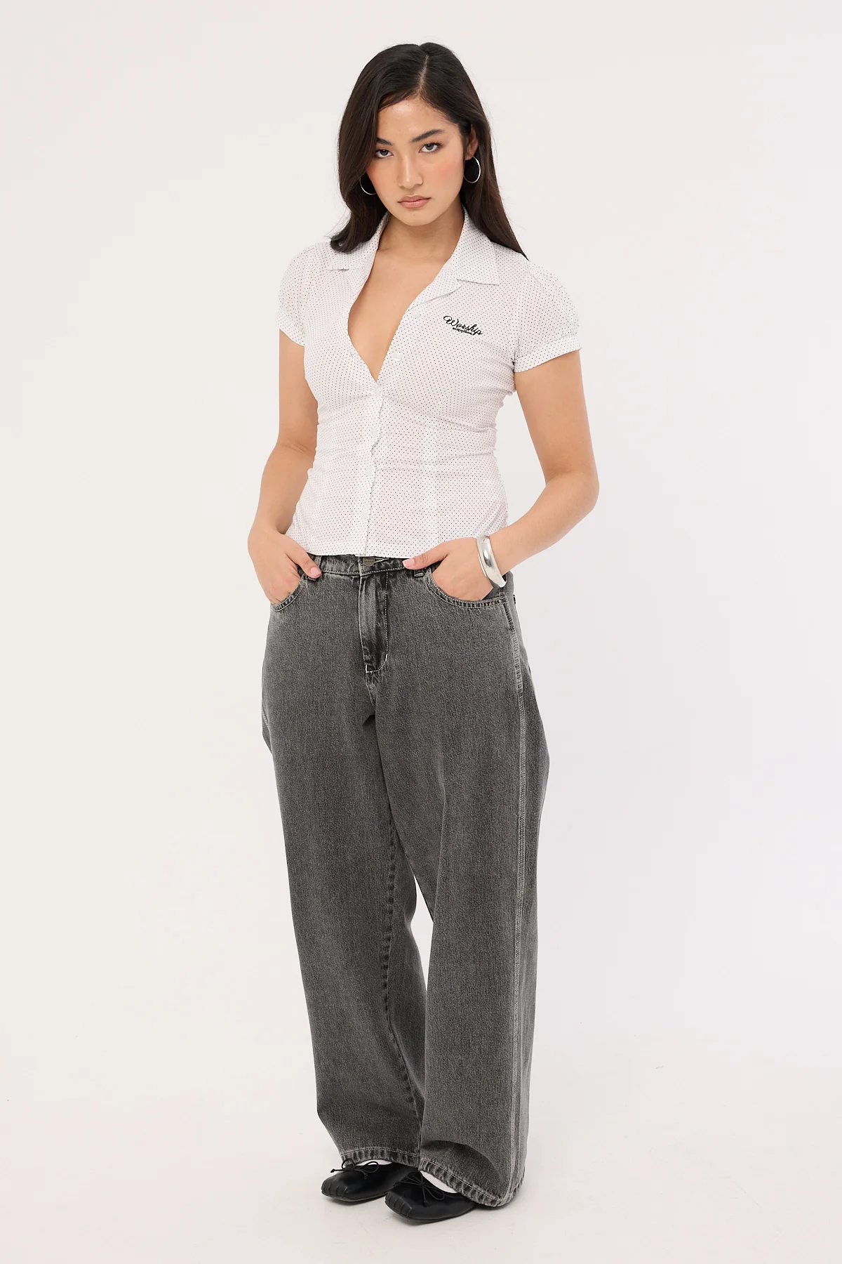 Worship Eternal Sloucher Jean Raged Grey Black - Image 3