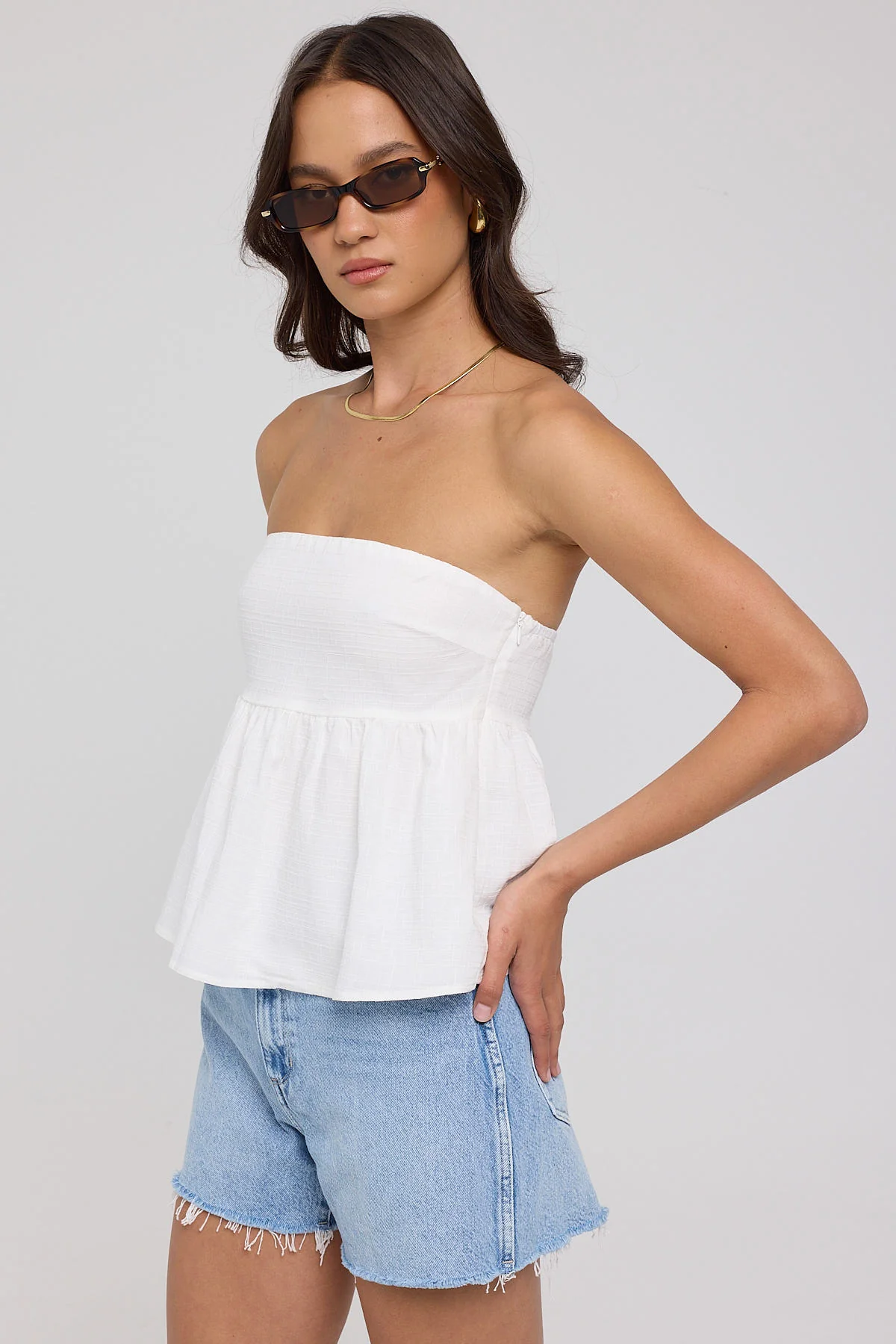 Wrangler Hi Bells Denim Short Blue Road - Image 3