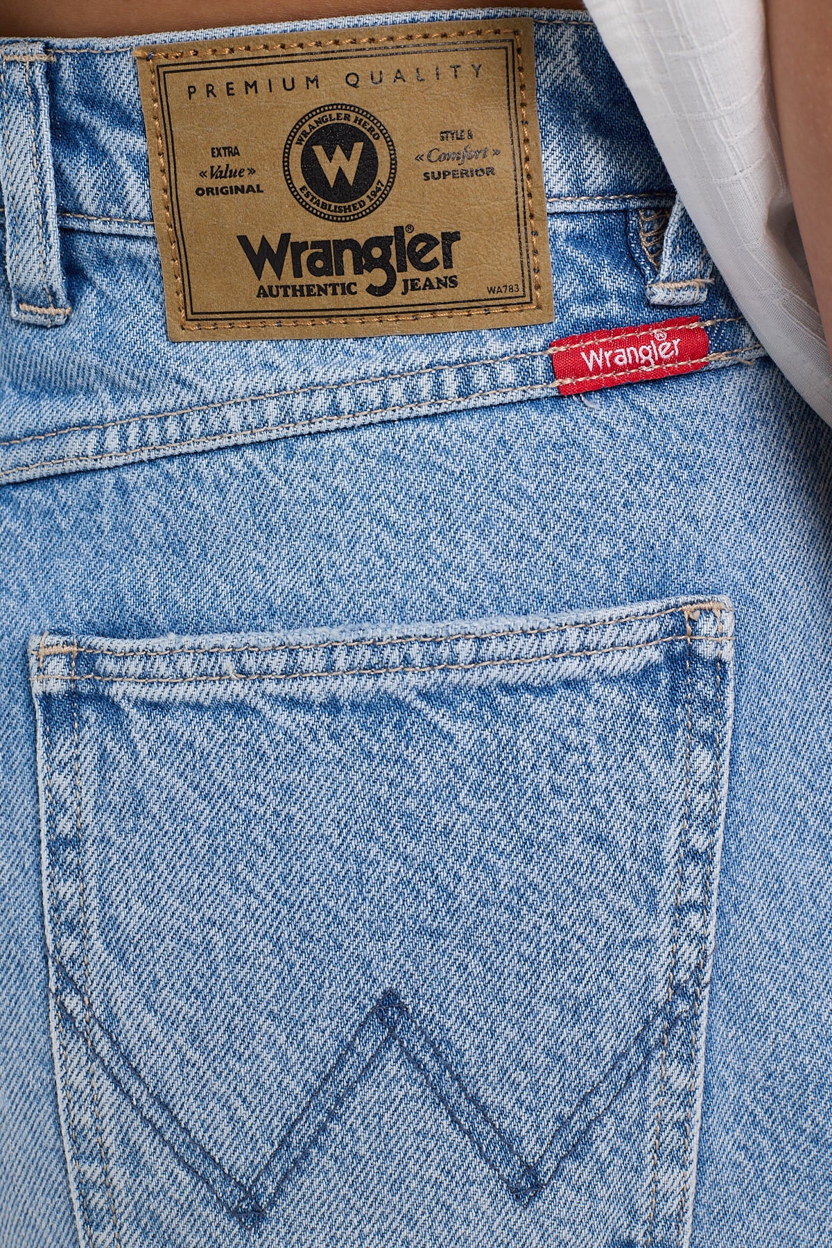 Wrangler Hi Bells Denim Short Blue Road - Image 5